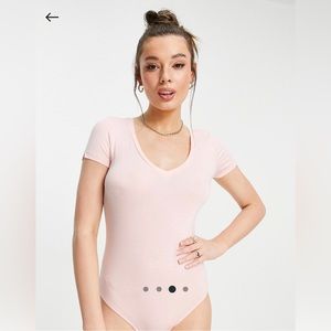 WORN ONCE! ASOS DUSTY ROSE V-NECK BODYSUIT!